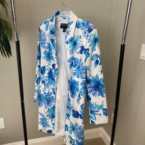 Blue Flowered Spring Short Coat